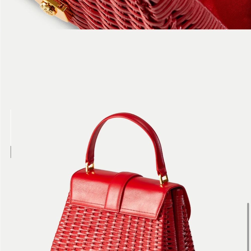 Veronica Beard Red Woven Top-Handle Satchel - Picture 4 of 7